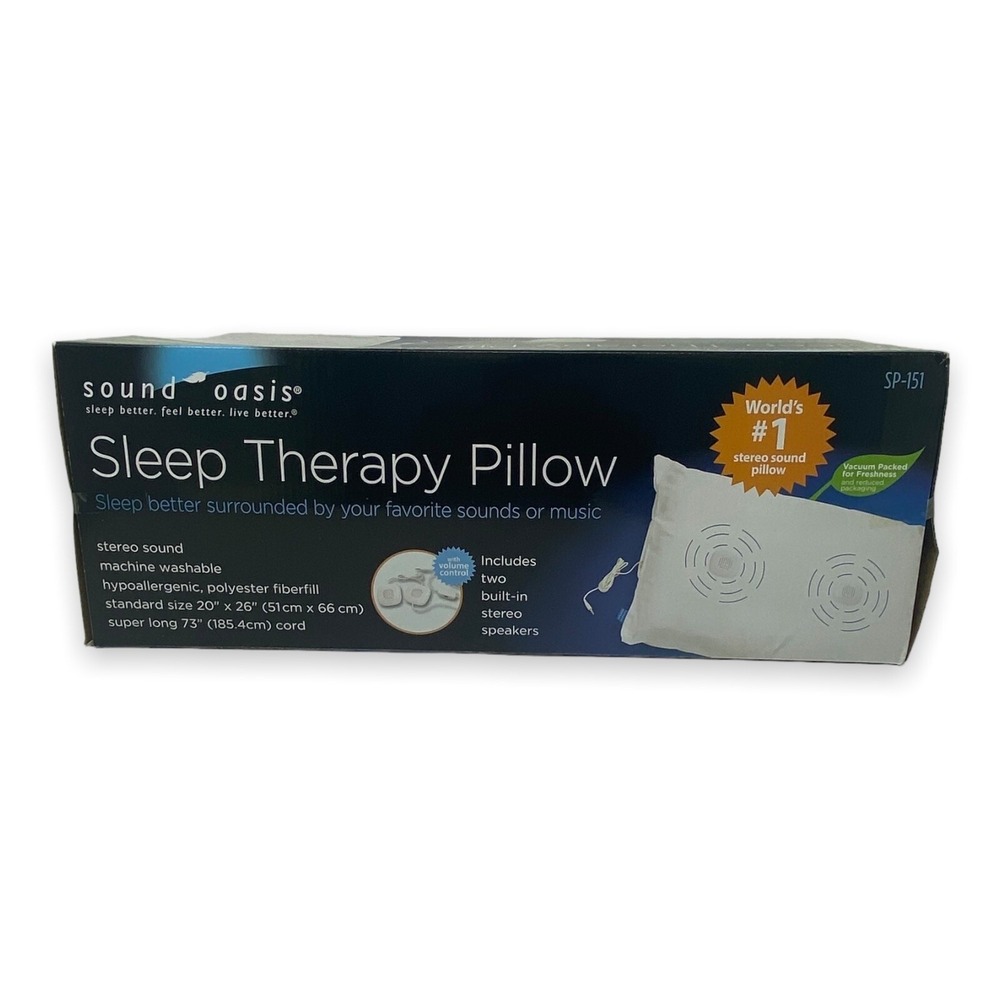 Sound Oasis SP-151 Sleep Therapy‎ Pillow Volume Control Tinnitus 20"x26" NEW